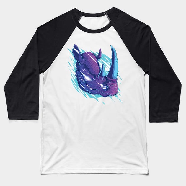 Neon Rhinoceros Baseball T-Shirt by Billy23-Shop